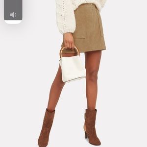 Intermix Magda Brown Suede Skirt